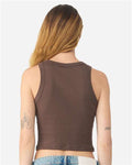 BELLA + CANVAS 1019 Women's Micro Rib Racer Tank - Solid Cocoa Blend - model back