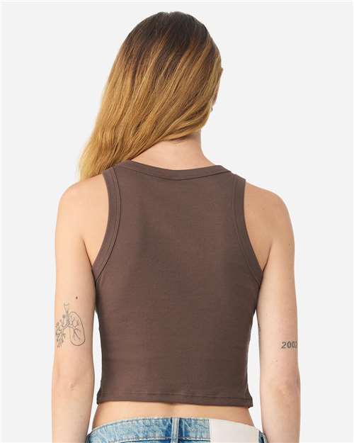 BELLA + CANVAS 1019 Women's Micro Rib Racer Tank - Solid Cocoa Blend - model back