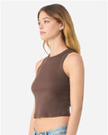 BELLA + CANVAS 1019 Women's Micro Rib Racer Tank - Solid Cocoa Blend - model side