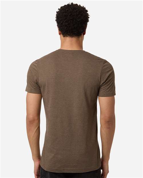 Tultex 602CVC Unisex Combed CVC T-Shirt - Heather Brown - model back