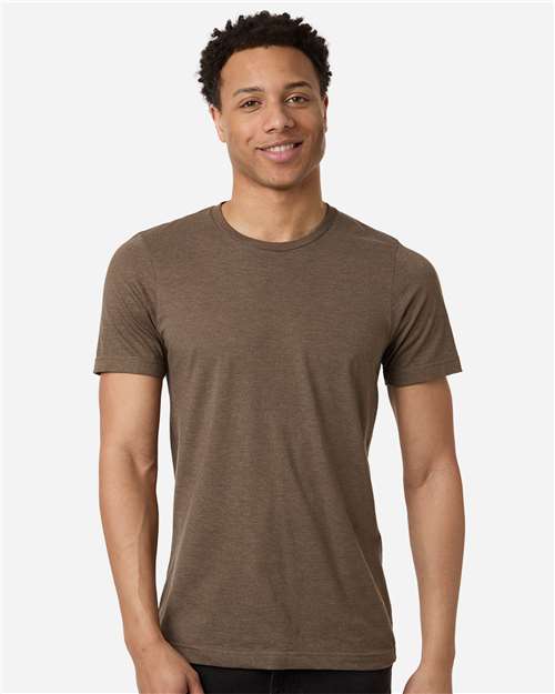 Tultex 602CVC Unisex Combed CVC T-Shirt - Heather Brown - model front