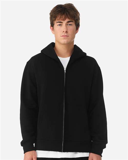 BELLA + CANVAS 4739 Unisex 10 oz Full-Zip Hoodie Sweatshirt - Black - model front