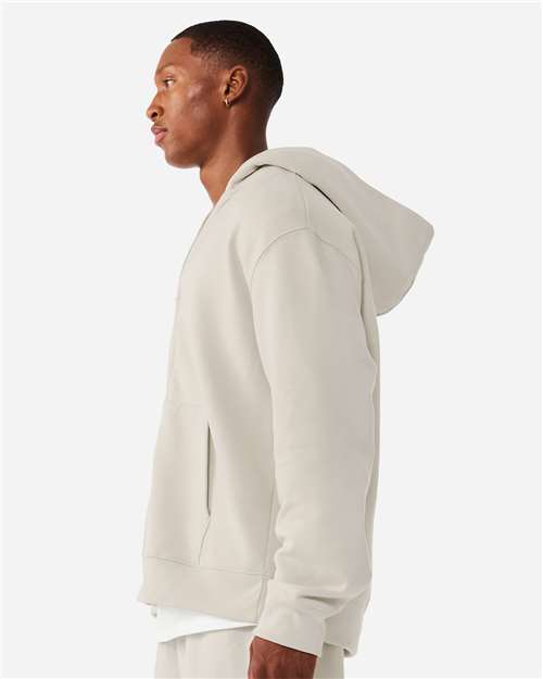BELLA + CANVAS 4739 Unisex 10 oz Full-Zip Hoodie Sweatshirt - Dust - model side