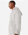 BELLA + CANVAS 4739 Unisex 10 oz Full-Zip Hoodie Sweatshirt - Vintage Heather Grey - model side