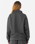 BELLA + CANVAS 4740 Unisex 10 oz Quarter-Zip Pullover Sweatshirt - Asphalt - model back