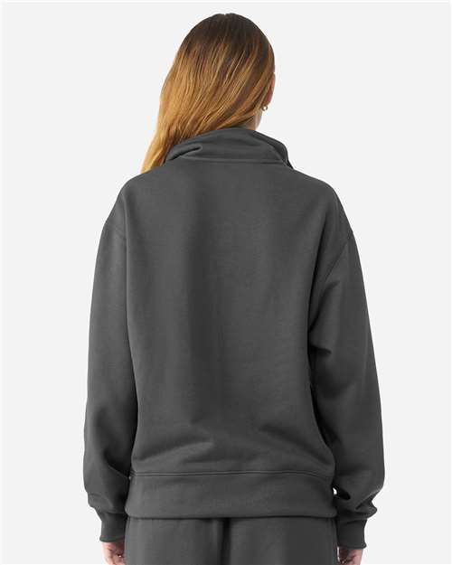 BELLA + CANVAS 4740 Unisex 10 oz Quarter-Zip Pullover Sweatshirt - Asphalt - model back