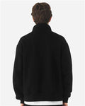 BELLA + CANVAS 4740 Unisex 10 oz Quarter-Zip Pullover Sweatshirt - Black - model back