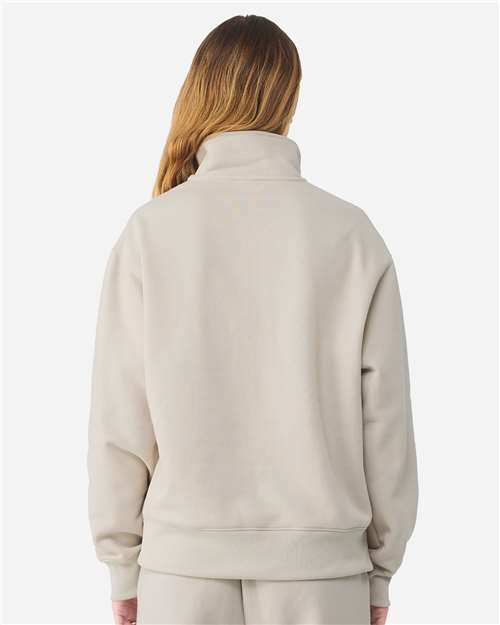 BELLA + CANVAS 4740 Unisex 10 oz Quarter-Zip Pullover Sweatshirt - Dust - model back