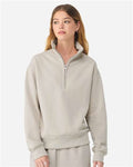 BELLA + CANVAS 4740 Unisex 10 oz Quarter-Zip Pullover Sweatshirt - Dust - model front