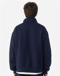 BELLA + CANVAS 4740 Unisex 10 oz Quarter-Zip Pullover Sweatshirt - Navy - model back