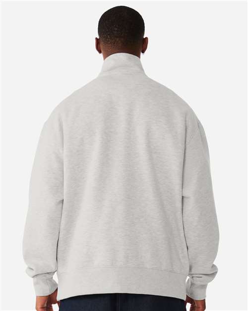 BELLA + CANVAS 4740 Unisex 10 oz Quarter-Zip Pullover Sweatshirt - Vintage Heather Grey - model back