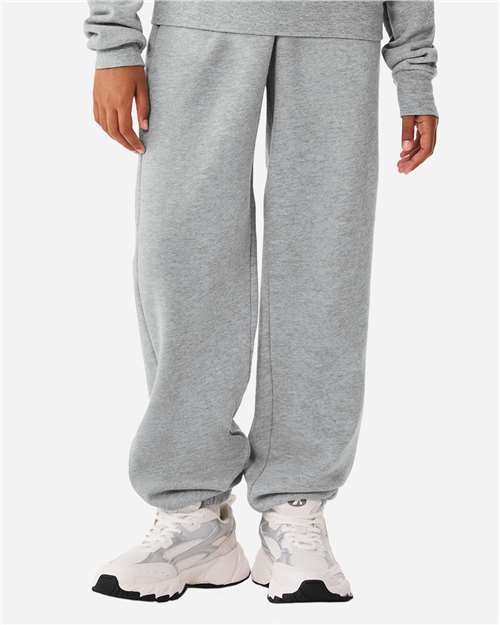 BELLA + CANVAS 3738Y Youth Sponge Fleece Sweatpants - Athletic Heather - model front