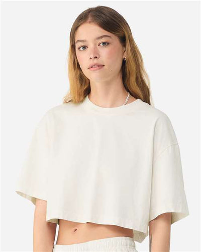 BELLA + CANVAS 6882GD Women's Garment-Dyed Cropped Tee - Vintage White - model front