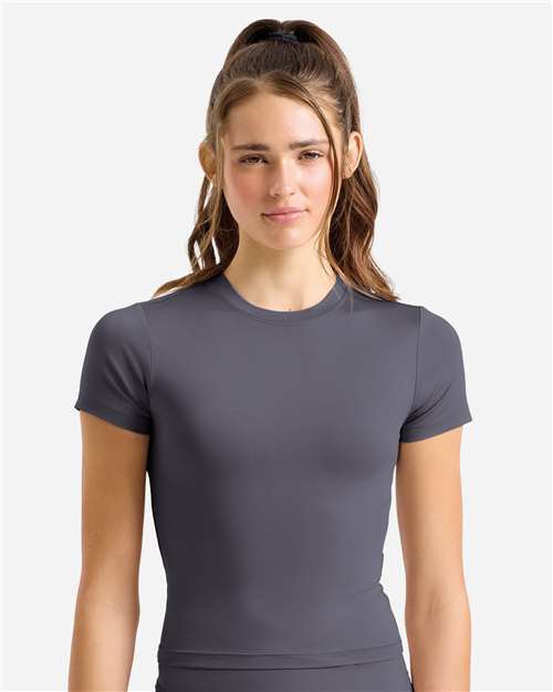 TriDri TD653 Women's Luxe Fitted Tee - Charcoal - model front