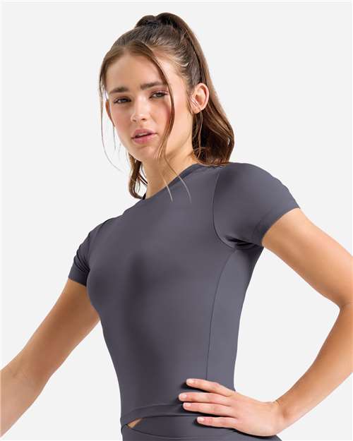 TriDri TD653 Women's Luxe Fitted Tee - Charcoal - model side