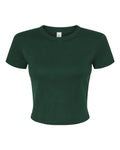 BELLA + CANVAS 1010 Women's Micro Rib Baby Tee - Solid Forest Blend - front