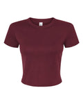BELLA + CANVAS 1010 Women's Micro Rib Baby Tee - Solid Maroon Blend - front