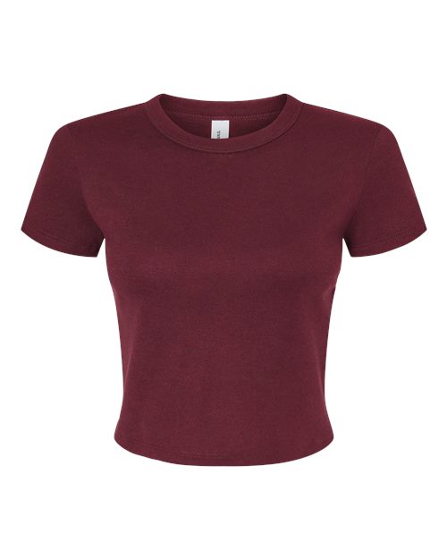 BELLA + CANVAS 1010 Women's Micro Rib Baby Tee - Solid Maroon Blend - front