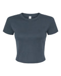 BELLA + CANVAS 1010 Women's Micro Rib Baby Tee - Solid Vintage Navy Blend - front