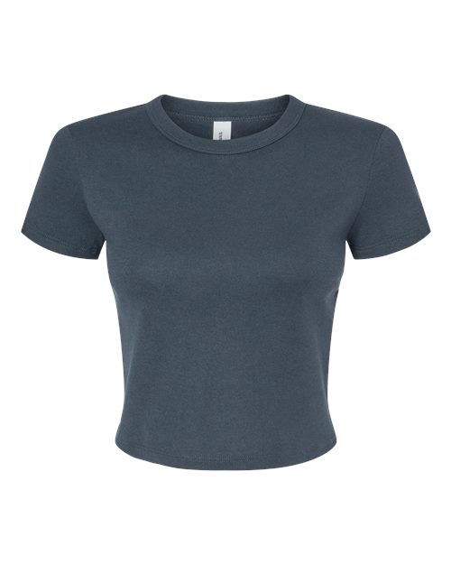 BELLA + CANVAS 1010 Women's Micro Rib Baby Tee - Solid Vintage Navy Blend - front