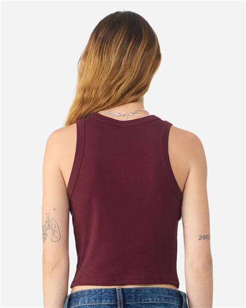BELLA + CANVAS 1019 Women's Micro Rib Racer Tank - Solid Maroon Blend - model back