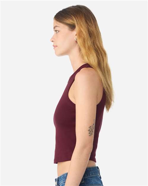 BELLA + CANVAS 1019 Women's Micro Rib Racer Tank - Solid Maroon Blend - model side