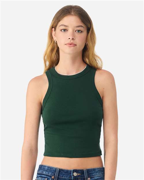BELLA + CANVAS 1019 Women's Micro Rib Racer Tank - Solid Forest Blend - model front