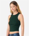 BELLA + CANVAS 1019 Women's Micro Rib Racer Tank - Solid Forest Blend - model side