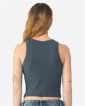 BELLA + CANVAS 1019 Women's Micro Rib Racer Tank - Solid Vintage Navy Blend - model back