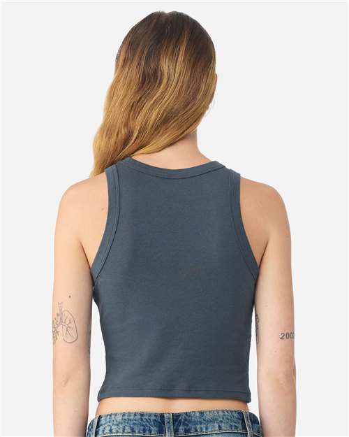 BELLA + CANVAS 1019 Women's Micro Rib Racer Tank - Solid Vintage Navy Blend - model back