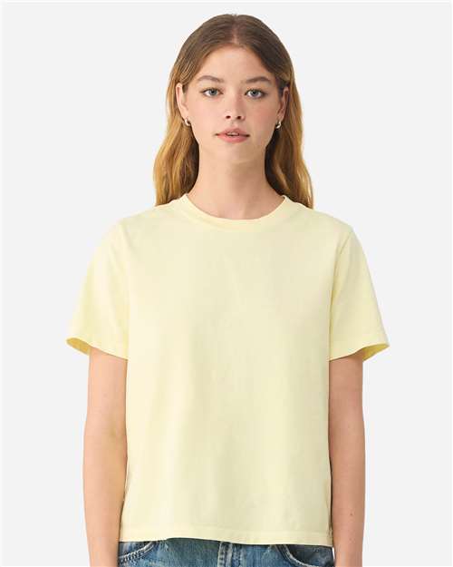 BELLA + CANVAS 6110GD Women's Garment-Dyed Tee - Buttermilk - model front
