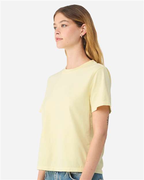 BELLA + CANVAS 6110GD Women's Garment-Dyed Tee - Buttermilk - model side