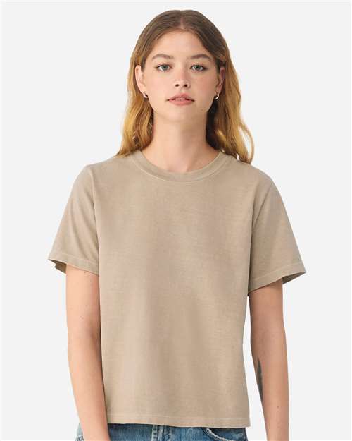 BELLA + CANVAS 6110GD Women's Garment-Dyed Tee - Khaki - model front