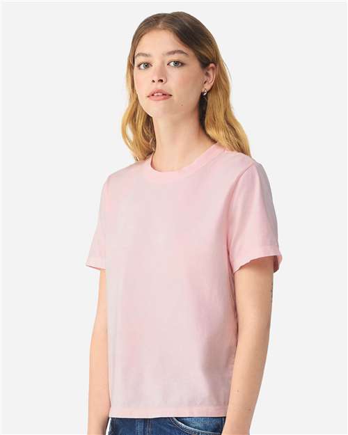 BELLA + CANVAS 6110GD Women's Garment-Dyed Tee - Pink - model side
