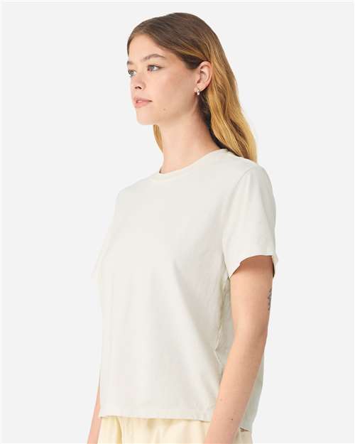 BELLA + CANVAS 6110GD Women's Garment-Dyed Tee - Vintage White - model side
