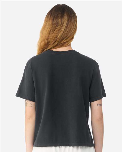 BELLA + CANVAS 6110GD Women's Garment-Dyed Tee - Washed Black - model back