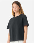 BELLA + CANVAS 6110GD Women's Garment-Dyed Tee - Washed Black - model side