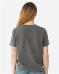 BELLA + CANVAS 6110GD Women's Garment-Dyed Tee - Washed Charcoal - model back