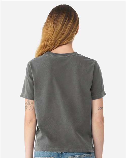 BELLA + CANVAS 6110GD Women's Garment-Dyed Tee - Washed Charcoal - model back