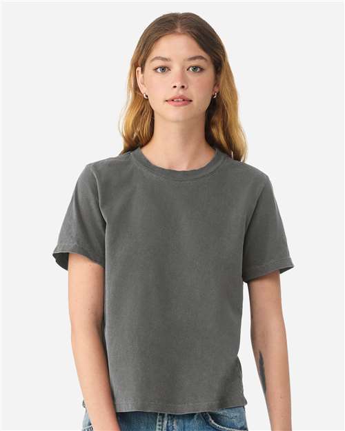 BELLA + CANVAS 6110GD Women's Garment-Dyed Tee - Washed Charcoal - model front