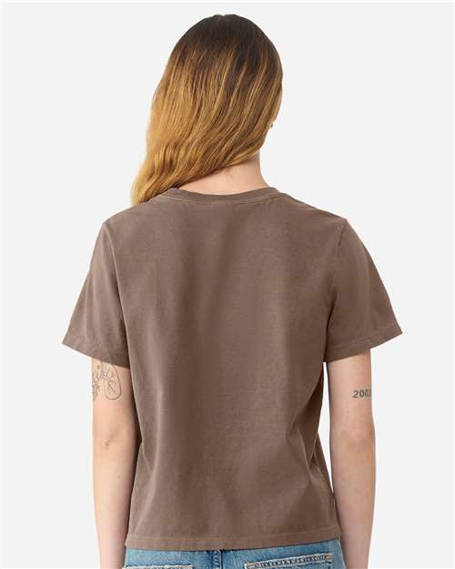 BELLA + CANVAS 6110GD Women's Garment-Dyed Tee - Washed Cocoa - model back