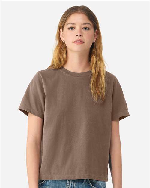 BELLA + CANVAS 6110GD Women's Garment-Dyed Tee - Washed Cocoa - model front