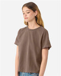 BELLA + CANVAS 6110GD Women's Garment-Dyed Tee - Washed Cocoa - model side