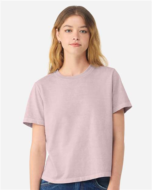 BELLA + CANVAS 6110GD Women's Garment-Dyed Tee - Washed Lavender - model front