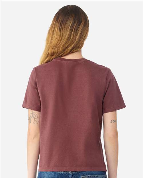 BELLA + CANVAS 6110GD Women's Garment-Dyed Tee - Washed Maroon - model back