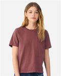 BELLA + CANVAS 6110GD Women's Garment-Dyed Tee - Washed Maroon - model front