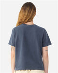 BELLA + CANVAS 6110GD Women's Garment-Dyed Tee - Washed Navy - model back