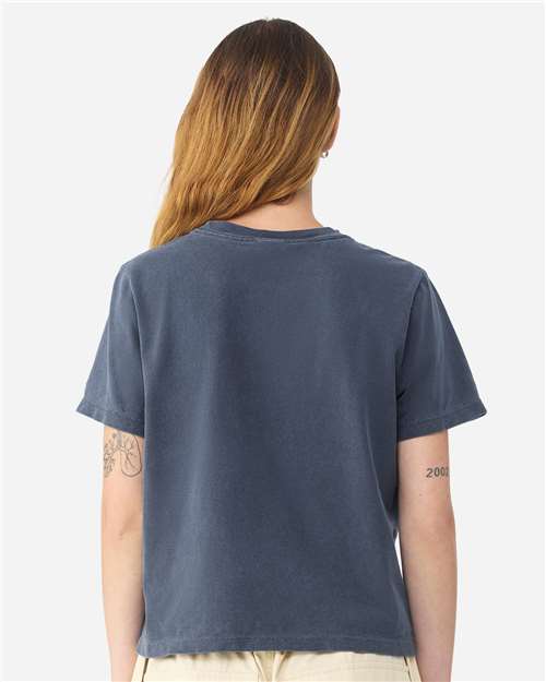 BELLA + CANVAS 6110GD Women's Garment-Dyed Tee - Washed Navy - model back