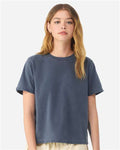 BELLA + CANVAS 6110GD Women's Garment-Dyed Tee - Washed Navy - model front