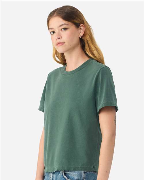 BELLA + CANVAS 6110GD Women's Garment-Dyed Tee - Washed Pine - model side